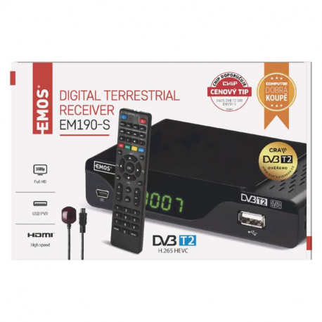 Set-top box EMOS EM190-S HD HEVC H265 (DVB-T2) J6014