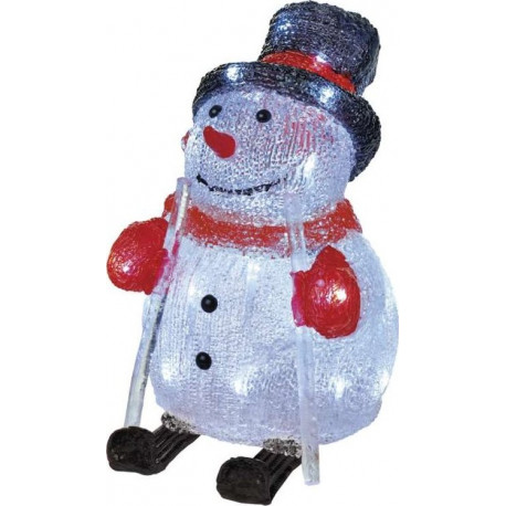 LED vánoční sněhulák, 28cm, venkovní, studená bílá, časovač ZY2349T